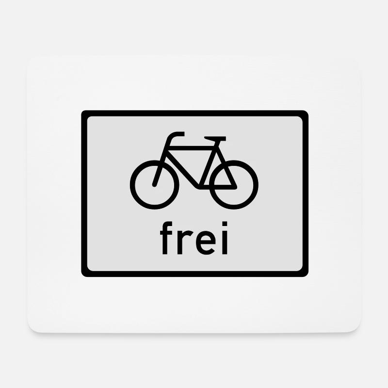 Fahrrad frei - Mousepad (Querformat) - Weiß