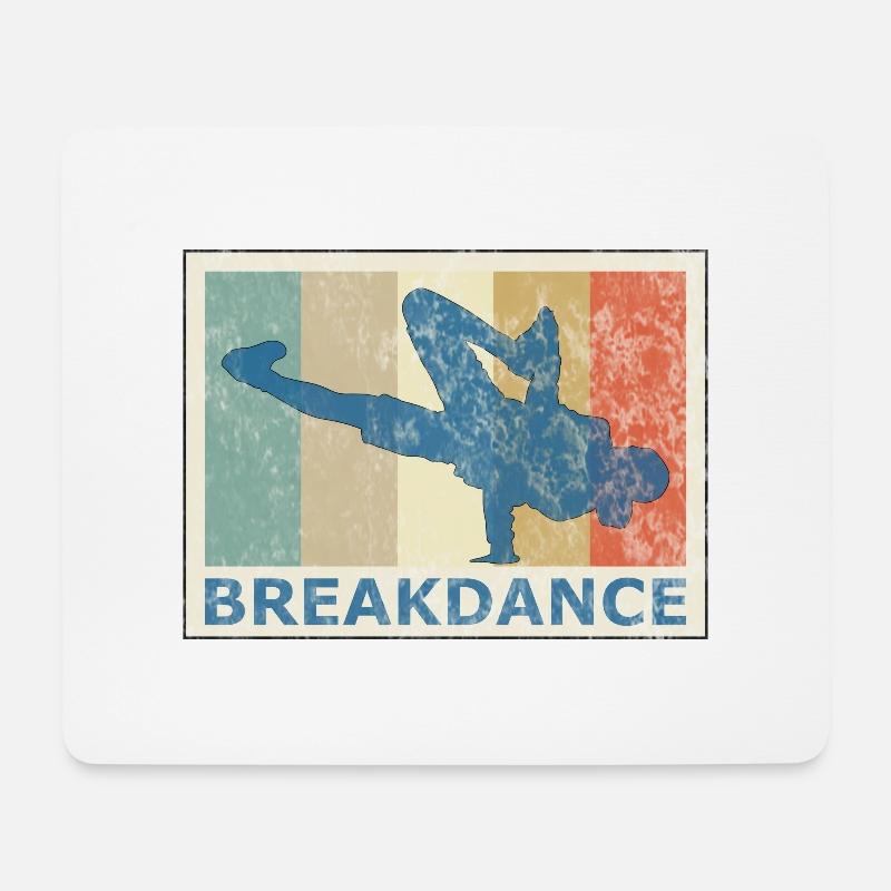 Retro Vintage Style Breakdance Breakdancing HipHop - Mousepad (Querformat) - Weiß