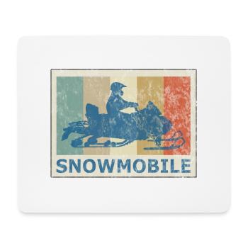 Retro Vintage Style Schneemobil Motorschlitten - Mousepad (Querformat) - Weiß - Vorne