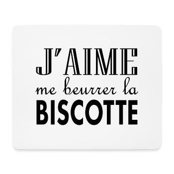 J'aime me beurrer la biscotte - Tapis de souris (format paysage) - blanc - Devant