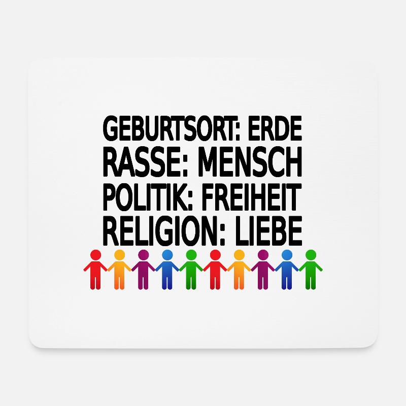Gegen Rassismus - Mousepad (Querformat) - Weiß
