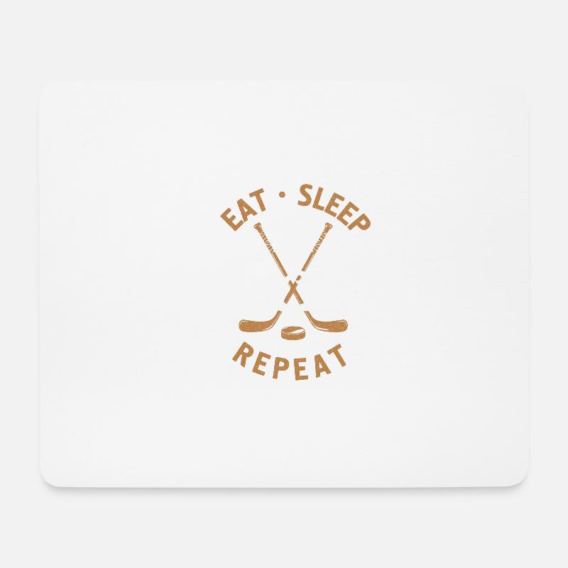 Hockey Eat Sleep Repeat Spieler Fan Geschenk - Mousepad (Querformat) - Weiß
