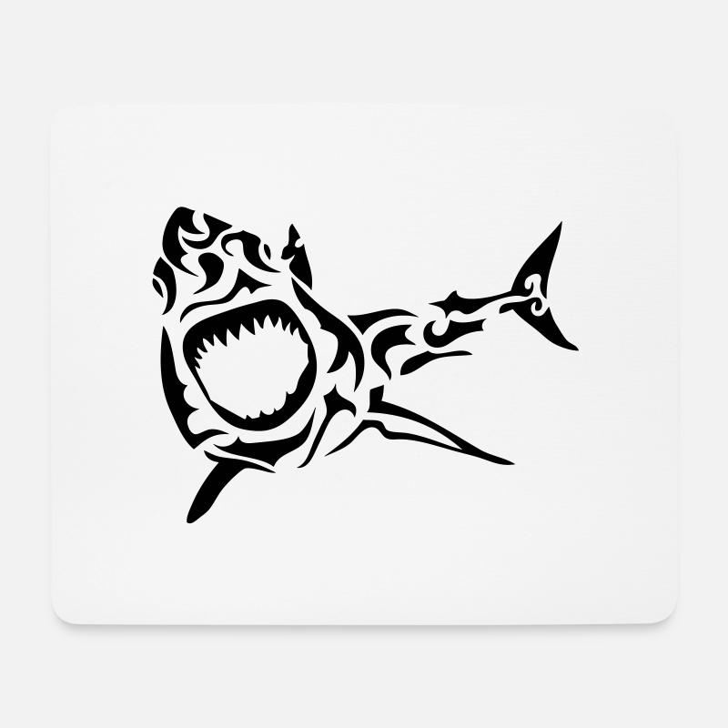 Hai Hai Stammes tiburon hai squalo1 - Mousepad (Querformat) - Weiß