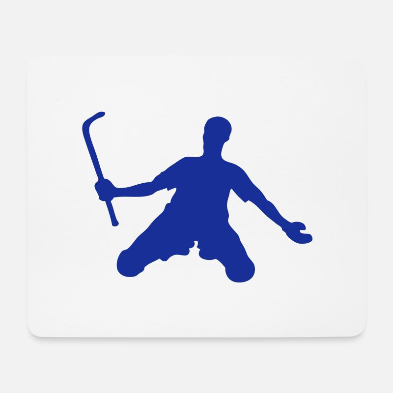 Rollhockey Silhouette Spieler4 - Mousepad (Querformat) - Weiß
