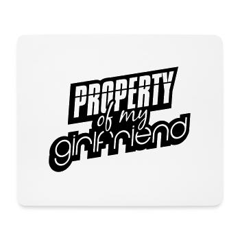 schwarz logo design property of my girlfriend spru - Mousepad (Querformat) - Weiß - Vorne