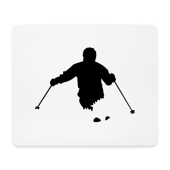 Tiefschnee Ski (swity) - Mousepad (Querformat) - Weiß - Vorne
