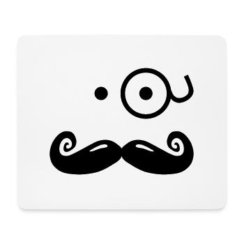 gentlemans mustache with glass / sir - Mousepad (Querformat) - Weiß - Vorne
