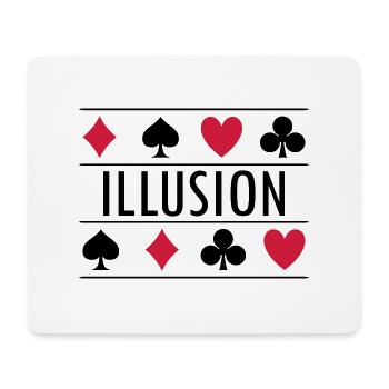 Illusion mit Kartensymbolen - Mousepad (Querformat) - Weiß - Vorne