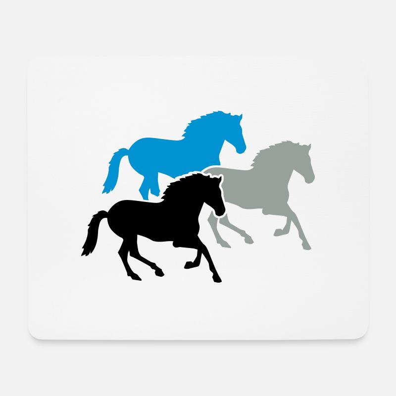 Pferde - Mousepad (Querformat) - Weiß