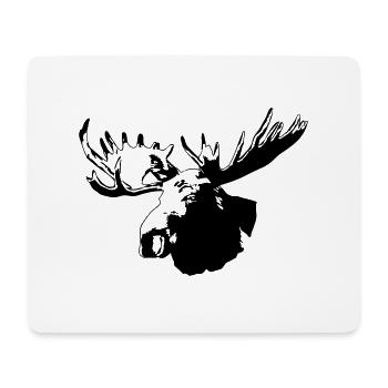 elch - elk - moose - jagd - jäger - Mousepad (Querformat) - Weiß - Vorne