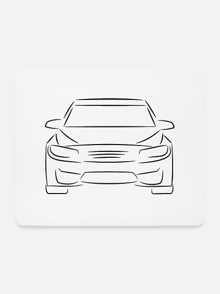 Ich liebe schöne Autos - Mousepad (Querformat) - Weiß
