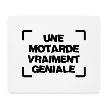 Moto / Motard / Motarde / Biker / Stunt / Cross - Tapis de souris (format paysage) - blanc - Devant