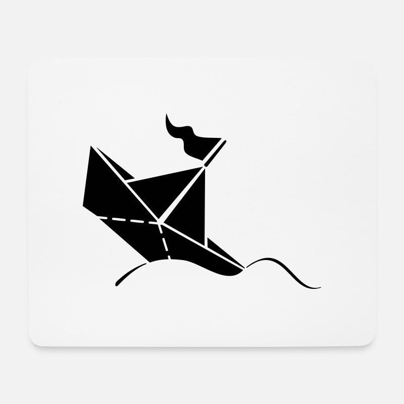 Sinkendes Papierschiffchen / paper titanic (1c) - Mousepad (Querformat) - Weiß