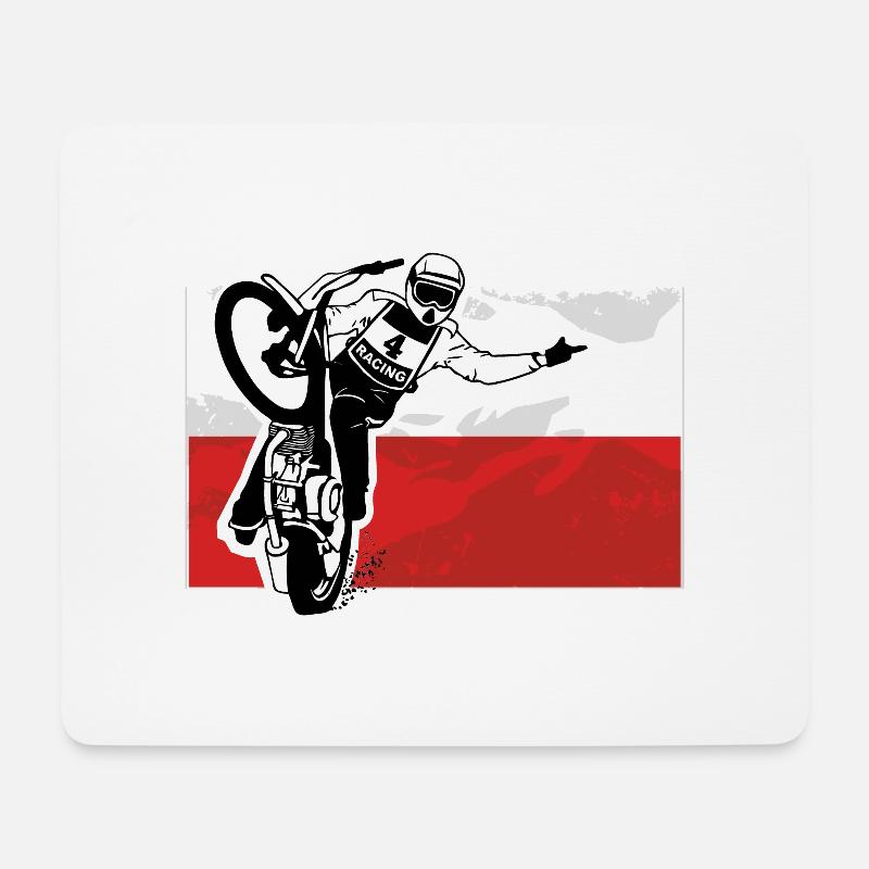 Speedway - Poland Flag - Mousepad (Querformat) - Weiß