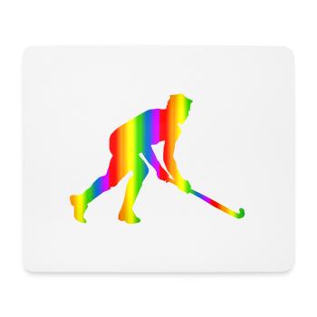 Bunter Unihockey Regenbogen - Mousepad (Querformat) - Weiß - Vorne