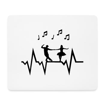 Tanzen Herzschlag mit Musiknoten, Tänzer - Mousepad (Querformat) - Weiß - Vorne