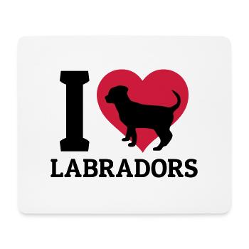 I love Labradors - Tapis de souris (format paysage) - blanc - Devant