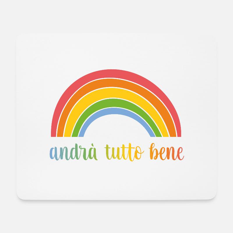 Italien Hoffnung Coronavirus Regenbogen alles wird - Mousepad (Querformat) - Weiß