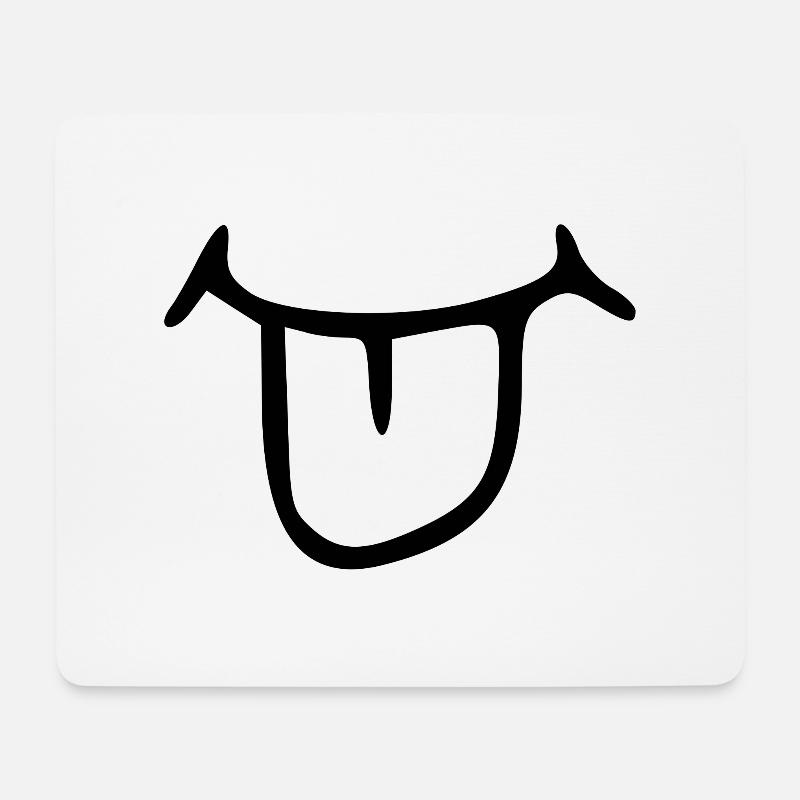 Zunge rausstrecken. Mund Zunge - Mousepad (Querformat) - Weiß