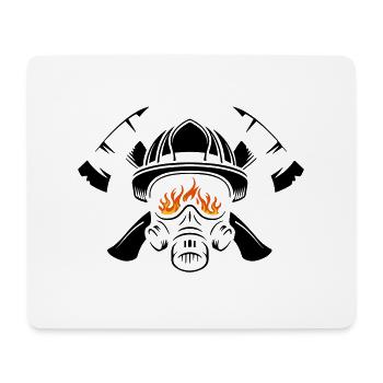 Helm und Atemschutz mit gekreuzten Äxten Feuerwehr - Mousepad (Querformat) - Weiß - Vorne