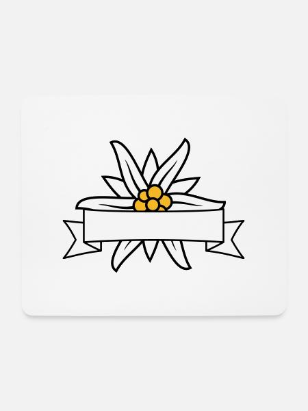 Text Banner Edelweiss - Mousepad (Querformat) - Weiß