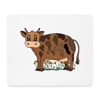 Vache - Tapis de souris (format paysage) - blanc - Devant