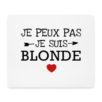 je peux pas je suis blonde - Tapis de souris (format paysage) - blanc - Devant
