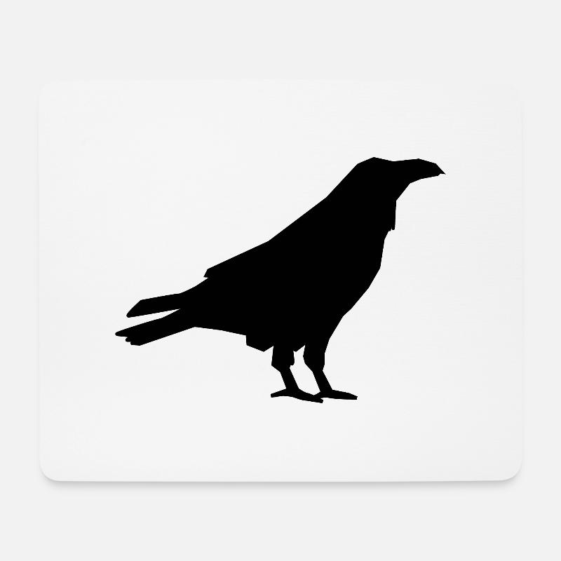 Krähe - Mousepad (Querformat) - Weiß