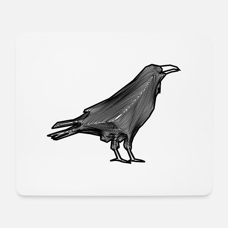crow raven - Mouse Pad (horizontal) - white