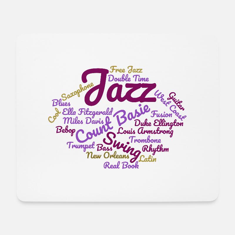 Jazz Tag Cloud violett - Mousepad (Querformat) - Weiß
