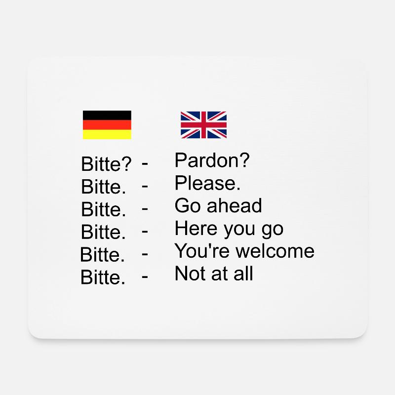 Difference between German and English - Mousepad (Querformat) - Weiß