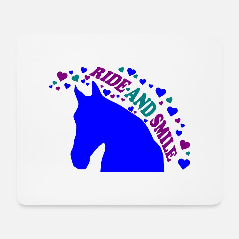 Pferdekopf 8 mit Pferdespruch - Mousepad (Querformat) - Weiß