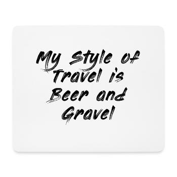 bike and gravel gravel bike and beer - Mouse Pad (horizontal) - white - Front