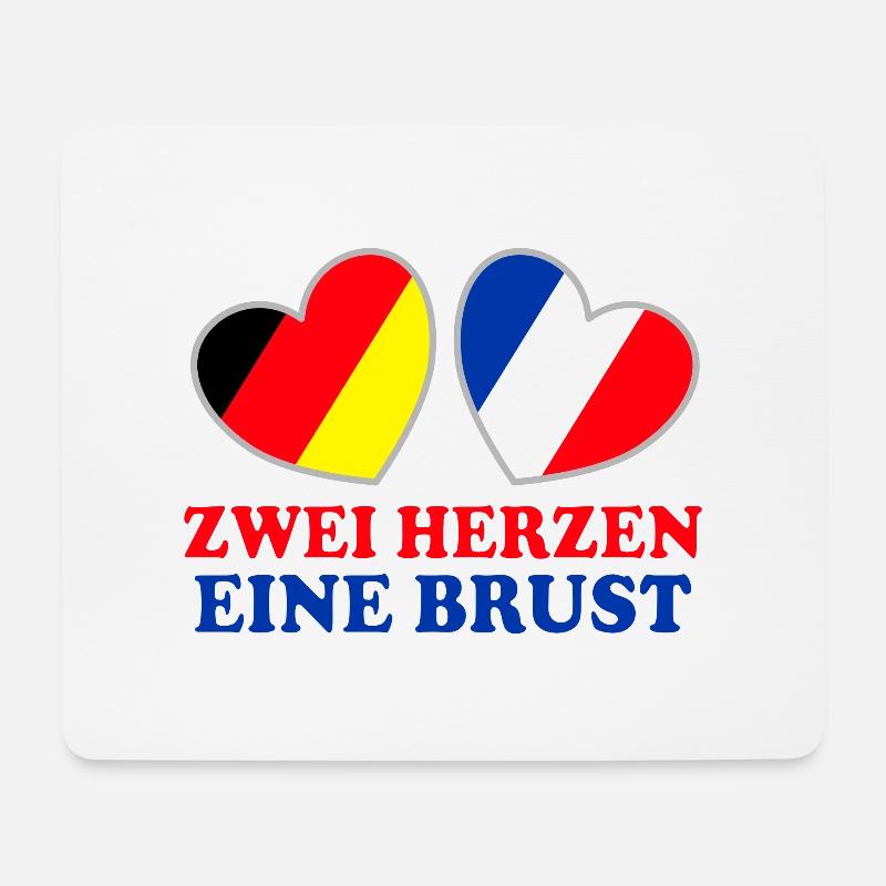 Deutschland Frankreich Deutsch Franzose - Mousepad (Querformat) - Weiß
