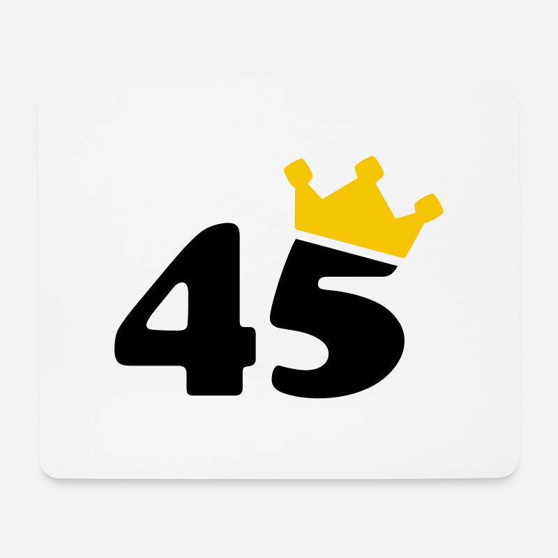 45 Krone 45 Geburtstag 45 Jahre - Mousepad (Querformat) - Weiß