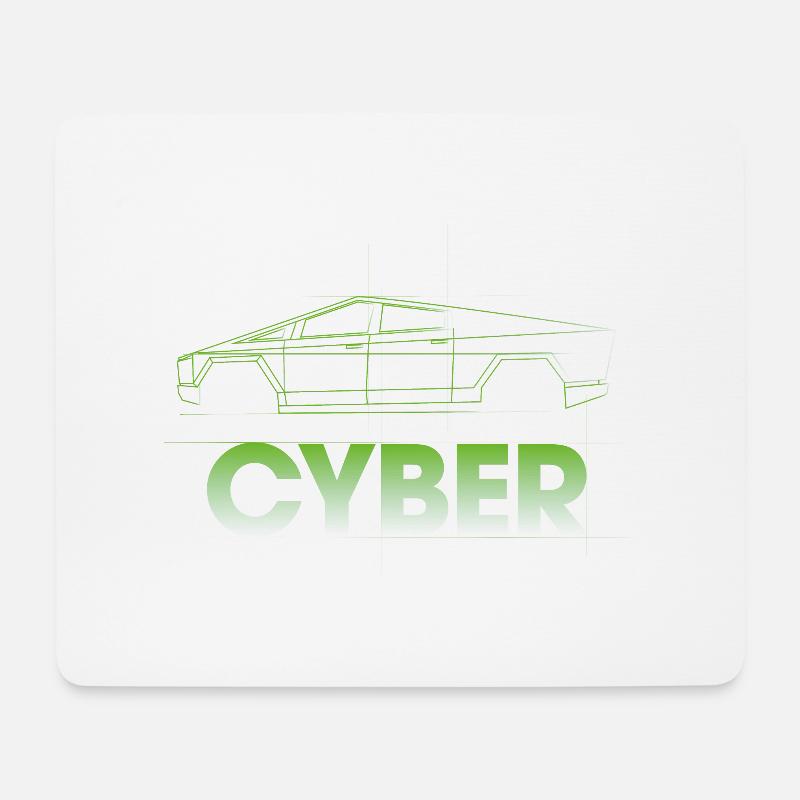 Cyber - Elektrisch - E-Auto - Truck - Mousepad (Querformat) - Weiß