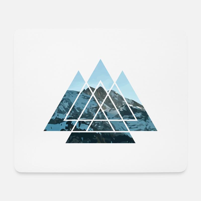 Dreieck Berge - Mousepad (Querformat) - Weiß