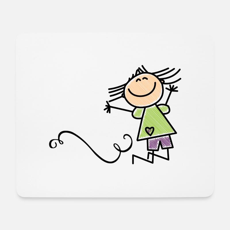 Glücklich - Mousepad (Querformat) - Weiß