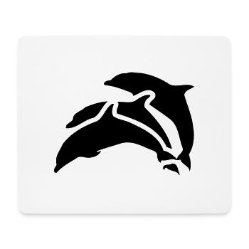 drei delfine - Mousepad (Querformat) - Weiß - Vorne