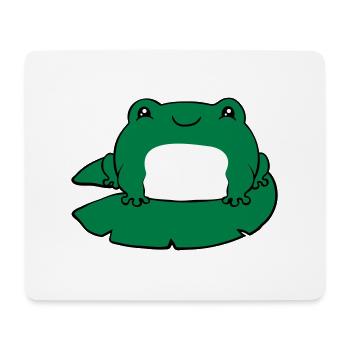 Frosch auf Seerose - Mousepad (Querformat) - Weiß - Vorne