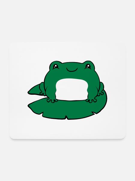 Frosch auf Seerose - Mousepad (Querformat) - Weiß