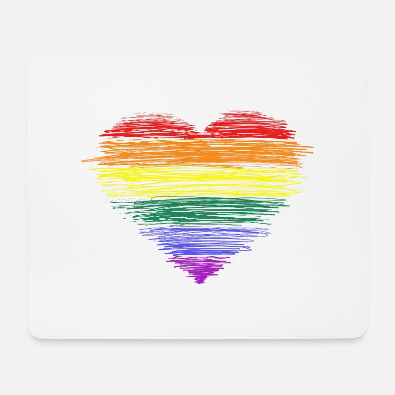 LGBT Heart Sketch - Mouse Pad (horizontal) - white