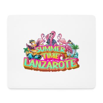 Lanzarote Sommer Flamingo Palmen Strand Meer - Mousepad (Querformat) - Weiß - Vorne