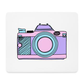 Kamera in pastellfarbenen Einhornfarben Foto - Mousepad (Querformat) - Weiß - Vorne