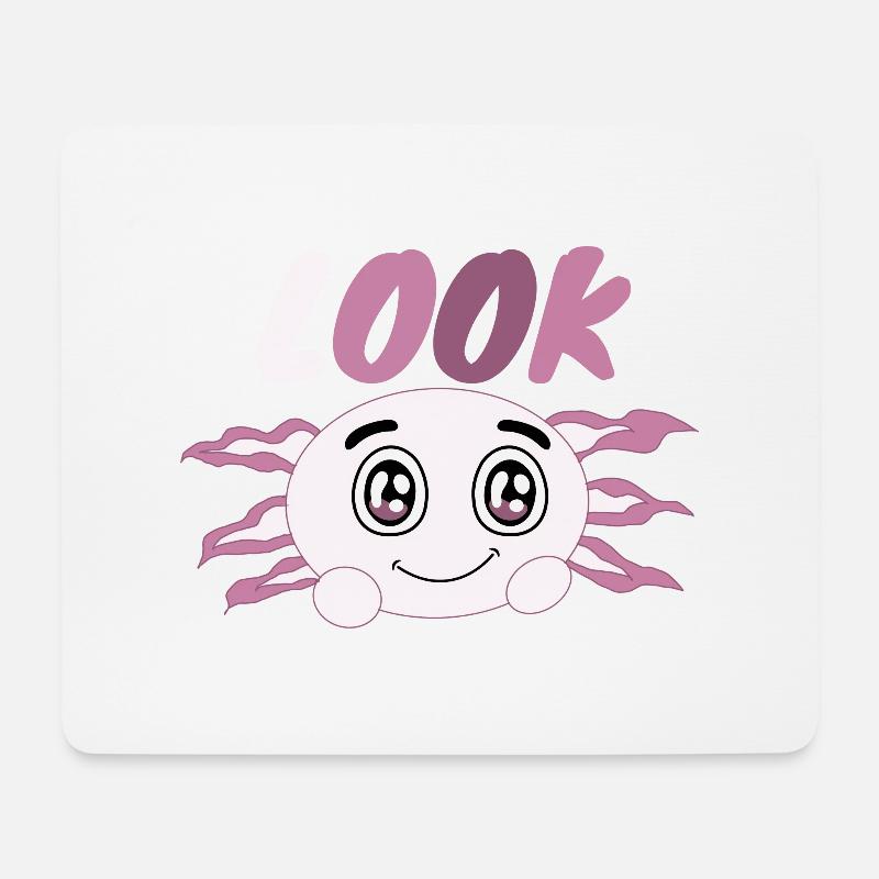 Süßer Kawaii Axolotl Anime, der Axolotls liebt - Mousepad (Querformat) - Weiß
