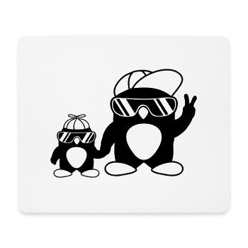 Papa kid pingouins cool - Tapis de souris (format paysage) - blanc - Devant