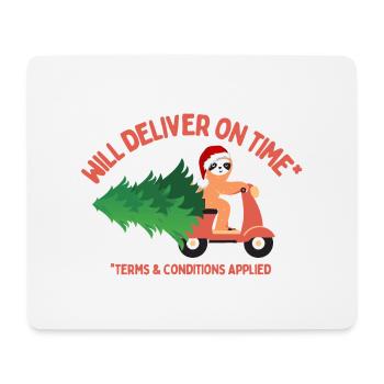 Faultier wird Weihnachtsbaum pünktlich liefern - Mousepad (Querformat) - Weiß - Vorne