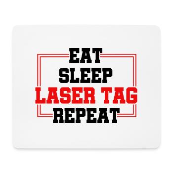Eat Sleep Laser Tag Repeat Lasertag Player Laserga - Mousepad (Querformat) - Weiß - Vorne