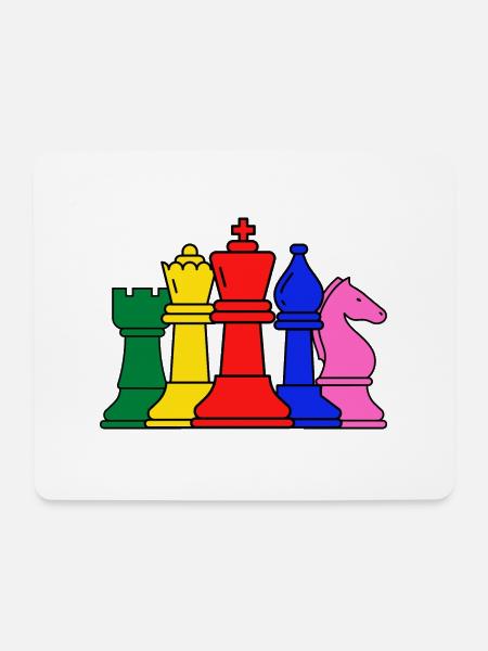 Schachfiguren - Mousepad (Querformat) - Weiß