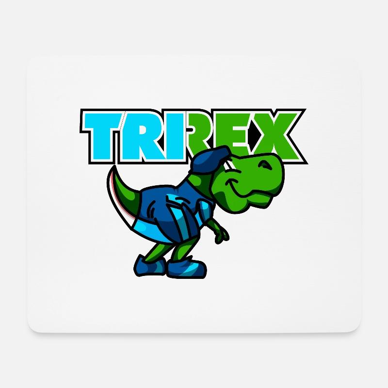 TRI REX ist der Triathlon Dinosaurier - Mousepad (Querformat) - Weiß